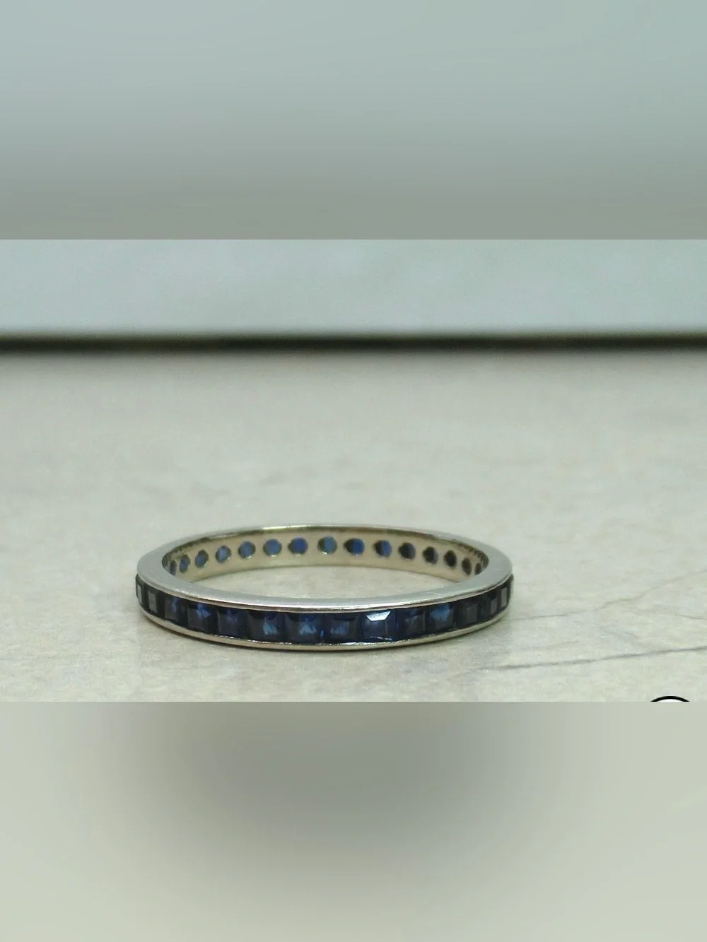 14k gold Blue Sapphire Channel-Set Eternity Band - Women's Jewelry size 7